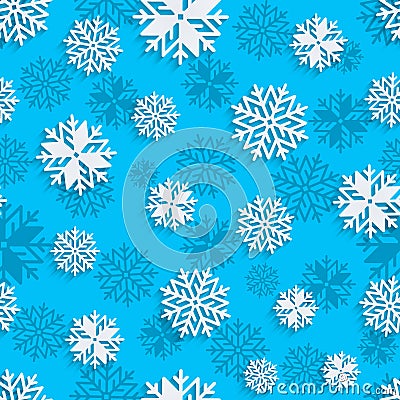 Seamless snowflakes background for winter, christmas theme and holiday cards Vector Illustration