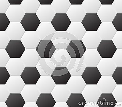 Seamless soccer black and white pattern. Vector sport background Vector Illustration