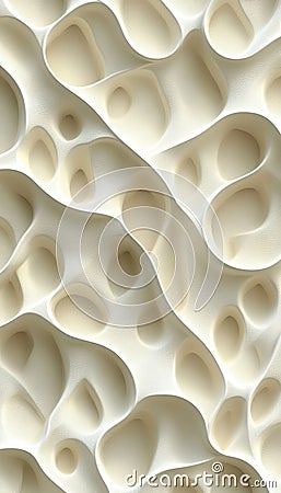 Seamless Soft 3D Elegant Monochromatic Waves Gradient Abstract Pattern. Background Design Stock Photo