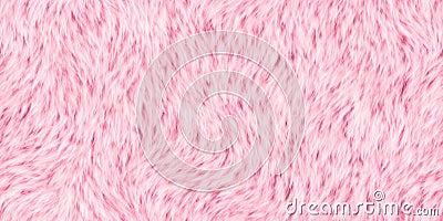 Seamless soft fluffy light pastel pink long pile animal fur background texture Stock Photo