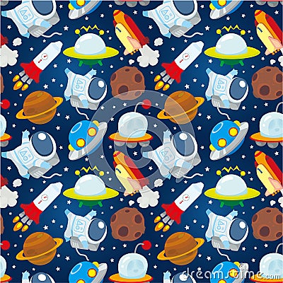 Seamless space pattern Vector Illustration