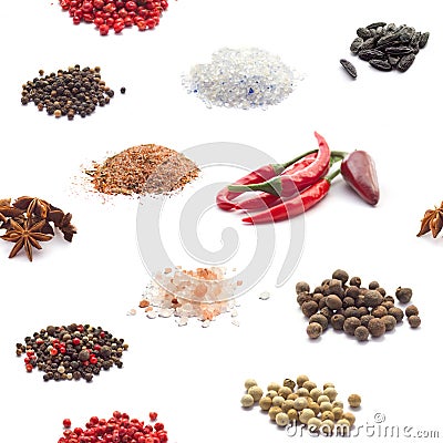 Seamless spices background Stock Photo