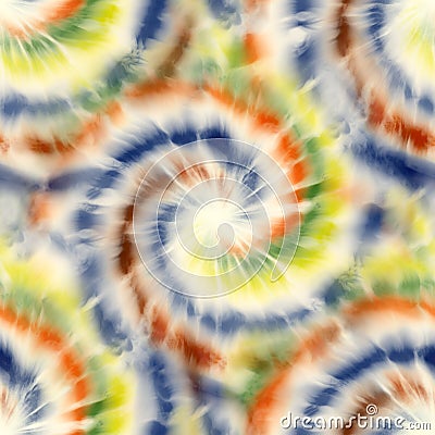 Seamless spiral tie dye pattern for surface design print Cartoon Illustration