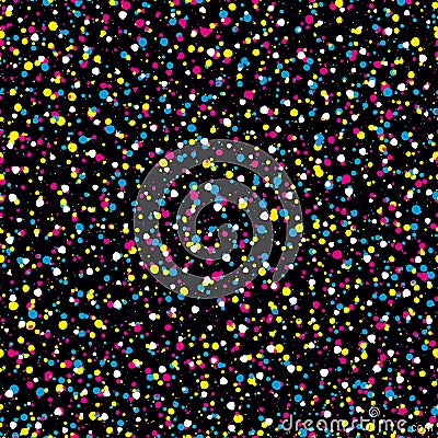 Seamless Splash Patterns in the CMYK color scheme Vector Illustration