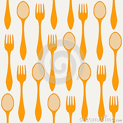 Seamless spoons and forks Vector Illustration