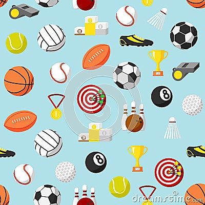 Seamless sports pattern background Vector Illustration