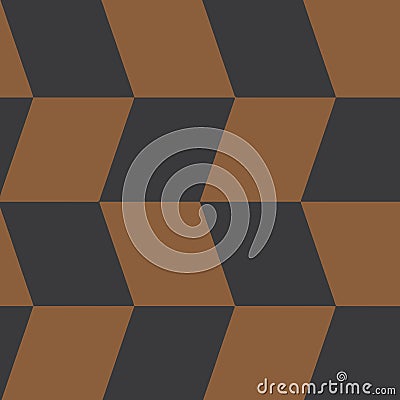 Seamless Square Tiles in Brown and Gray Alternate Color Pattern Slightly Slanting Creating Depth and Perspective Vector Illustration