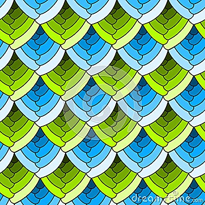 Seamless stained glass scales background Stock Photo