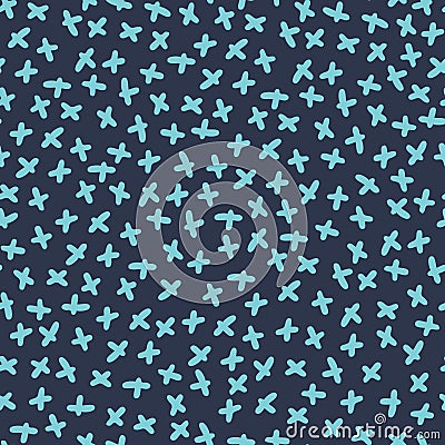 Seamless star pattern on dark blue background for surface design and other design projects Vector Illustration