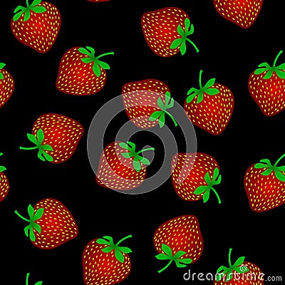 Seamless strawberry pattern Stock Photo