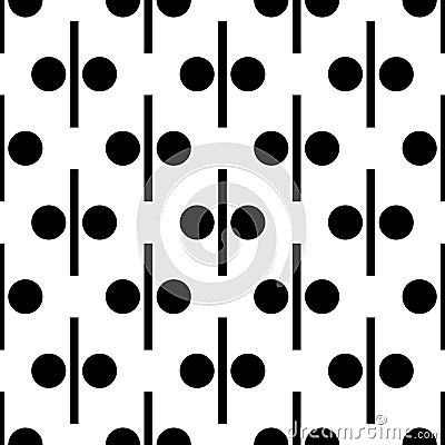 Seamless Stripe And Circles Geometric Elements Repeated Design Fabric Textile Tile Useable Pattern Stock Photo