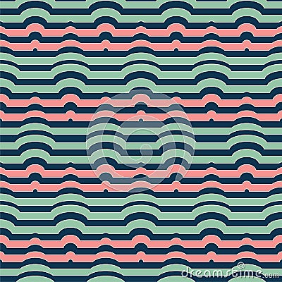 Seamless striped bright pattern with illusion of convex rhombuses Vector Illustration