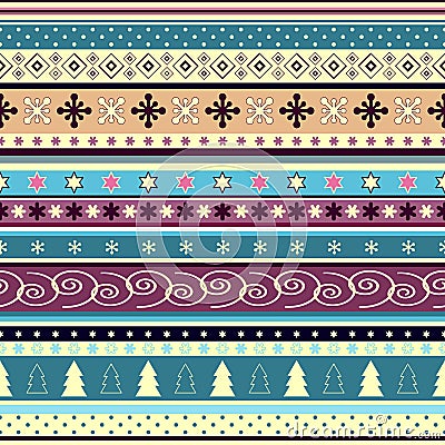 Seamless striped christmas wallpaper Vector Illustration