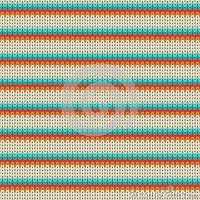 Seamless Striped knitting pattern Vector Illustration
