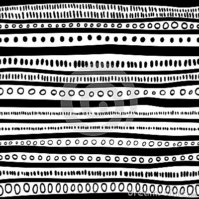 Seamless striped pattern. Black horizontal stripes on a white ba Vector Illustration