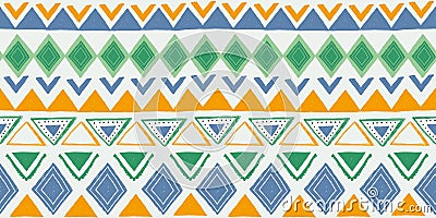 Seamless striped pattern. Ethnic and tribal motifs. Vintage print, grunge texture. Aztec, african, asian, indian, and maya style. Vector Illustration