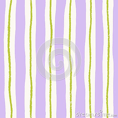Seamless striped pattern. Hand-drawn wavy irregular lines, endless background design in modern style. Repeating print Vector Illustration