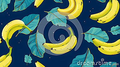 Seamless summer banana abstract pattern Stock Photo