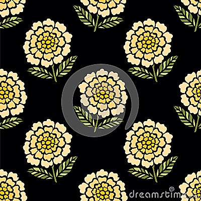 Seamless sunflower floral wallpaper pattern Vector Illustration