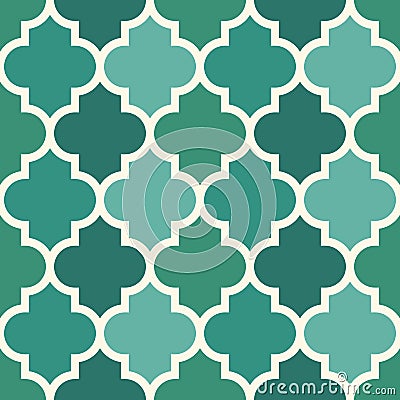 Seamless surface print with ogee ornament. Oriental traditional pattern with repeated mosaic tile Moroccan crosses motif Vector Illustration