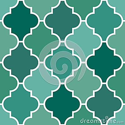 Seamless surface print with ogee ornament. Oriental traditional pattern with repeated mosaic tile Moroccan lantern motif Vector Illustration