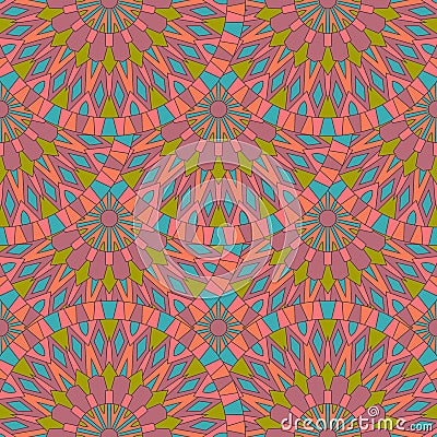 Seamless surface pattern with colorful ancient mandalas. Can use Vector Illustration