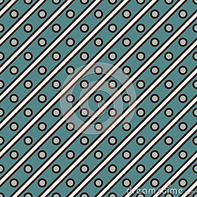 Seamless surface pattern repeated diagonal lines and circles. Geometric background. Grid ornamental surface texture. Vector Illustration