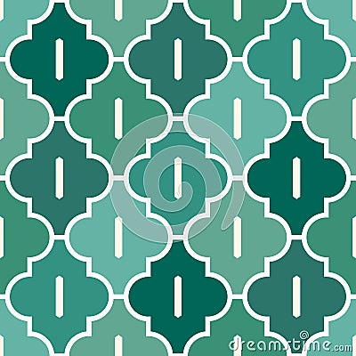 Seamless surface print with ogee ornament. Oriental traditional pattern with repeated mosaic tile Moroccan lantern motif Vector Illustration