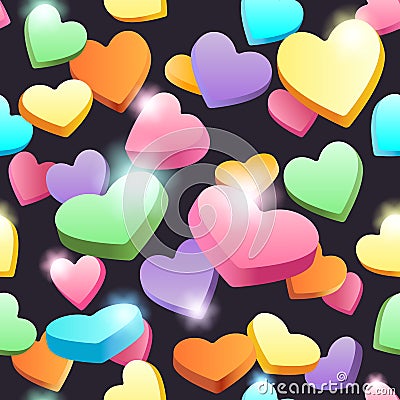Seamless sweet hearts pattern Vector Illustration