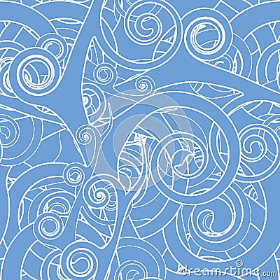 Seamless Swirly Wallpaper Pattern Stock Photo