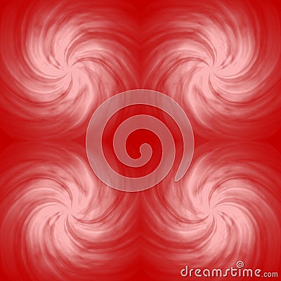 Seamless symmetrical image of a white galaxy on a red background. Red abstraction with a mirror pattern with circular motion Stock Photo