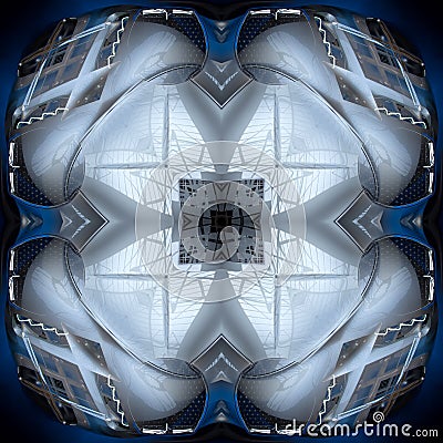 Seamless symmetrical pattern abstract futuristic element texture Stock Photo