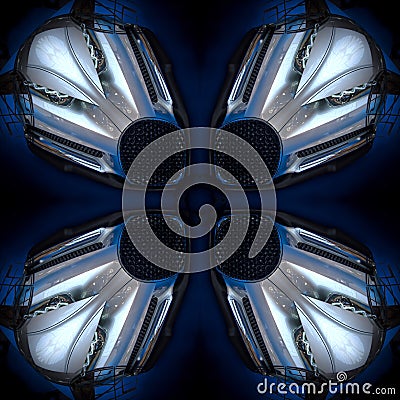 Seamless symmetrical pattern abstract machine robot texture Stock Photo