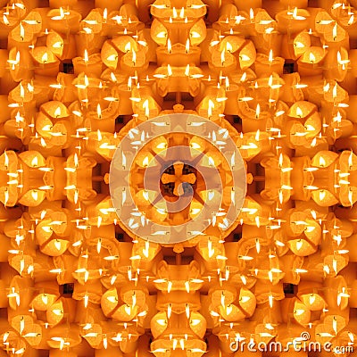 Seamless symmetrical pattern abstract wax flame texture Stock Photo