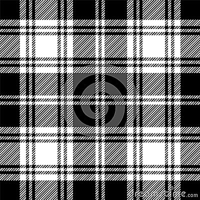 Seamless tartan black and white pattern Vector Illustration