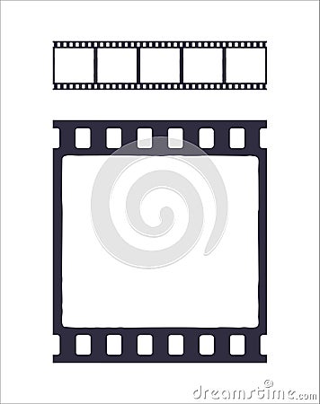 Seamless template of silhouette of cinema or photo strip. Simple black retro pattern of filmstrip for brush. Film industry Vector Illustration