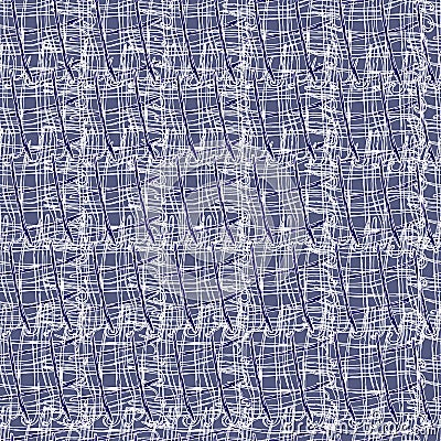 Seamless textile abstract pattern of white contour lines on a purple background. Vector ornament on for fabric, carpet and Vector Illustration