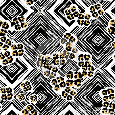 Seamless textile pattern print .Fashion trendy expressive hand Stock Photo