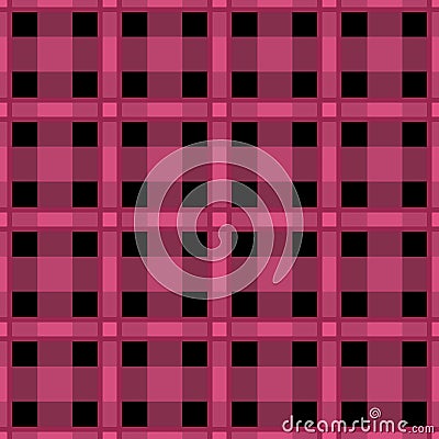 Seamless textile tartan pink balck checkered texture plaid pattern background Stock Photo