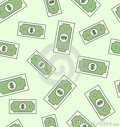 Seamless texture with american money dollars Vector Illustration