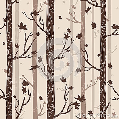 Seamless texture with autumn trees Vector Illustration