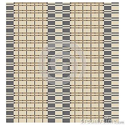 Seamless texture of bamboo curtain or thatched table mat. Vector Illustration