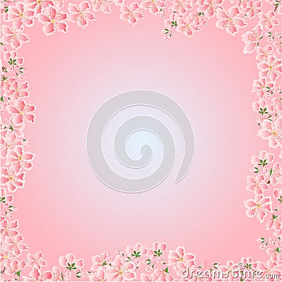 Seamless texture cherry blossoms frame vector Vector Illustration