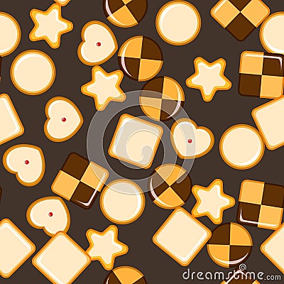 Seamless texture with cookies. Vector Illustration