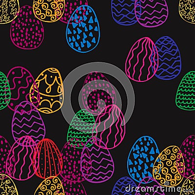 Seamless texture of easter eggs Stock Photo