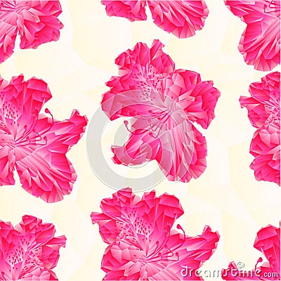 Seamless texture Flower pink rhododendron polygons vector Vector Illustration