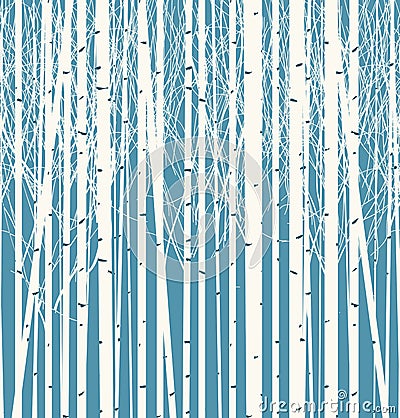 Seamless texture with forest of trees Vector Illustration