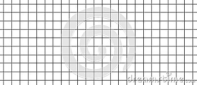 Seamless texture of graph paper, grid line paper sheet, black straight lines on white background Stock Photo