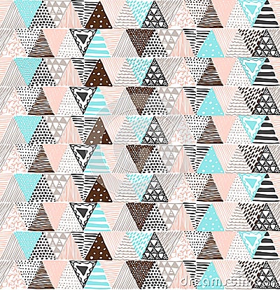 Seamless texture with a graphic pattern of triangles. Vector Illustration