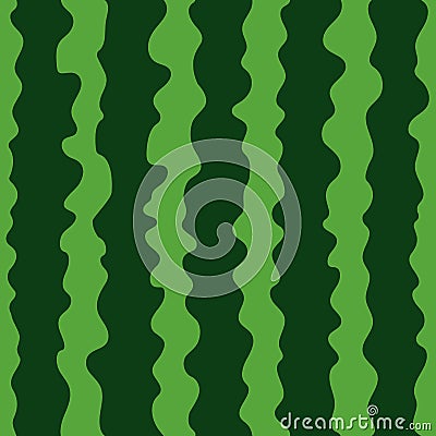 Seamless texture with green watermelon skin. Endless pattern with stripes. Vector illustration Cartoon Illustration